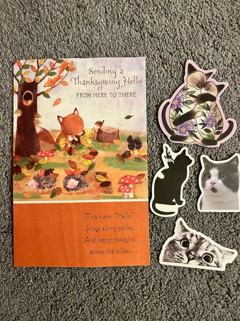 Thanksgiving Day Cards - Cute Card and Stickers!